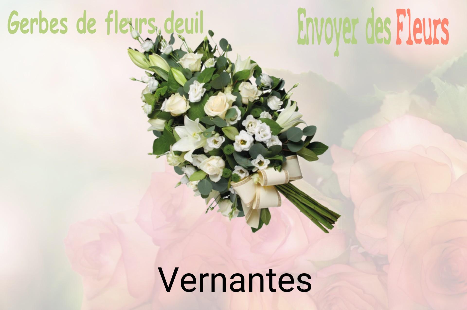 Gerbe de fleurs de deuil livrée à Vernantes